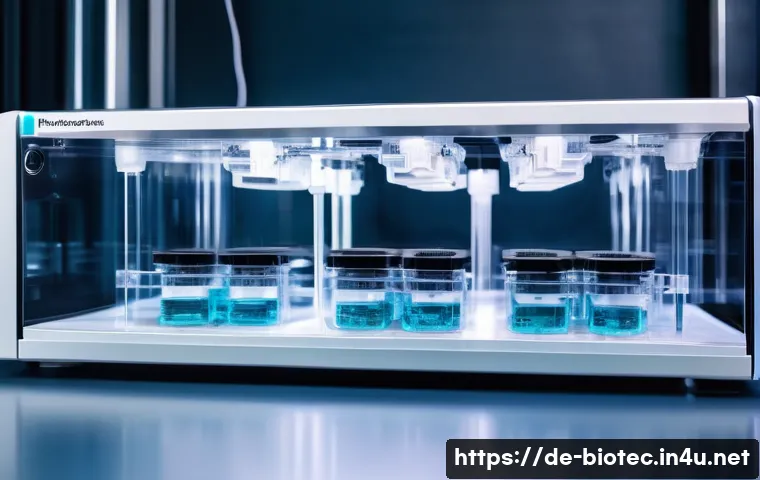 바이오프린팅 기술 - A highly detailed scientific laboratory scene showing a modern multi-head bioprinter in action, simu...