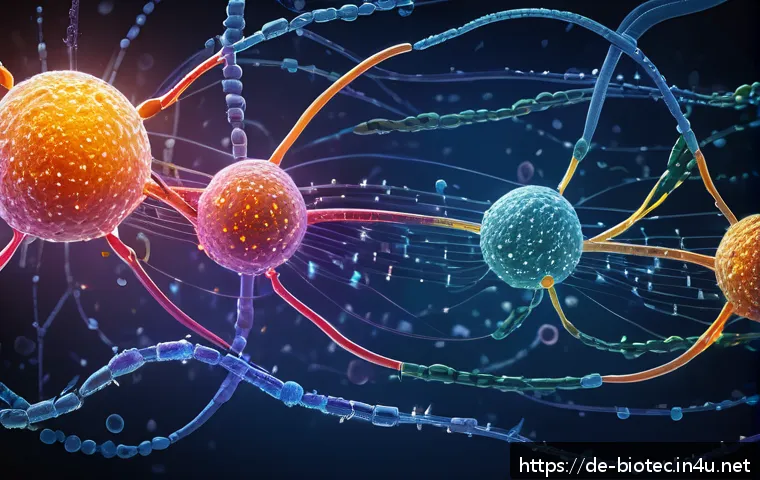대사경로 조작 기술 - A highly detailed scientific illustration of cancer cell signaling pathways inside a human cell, sho...